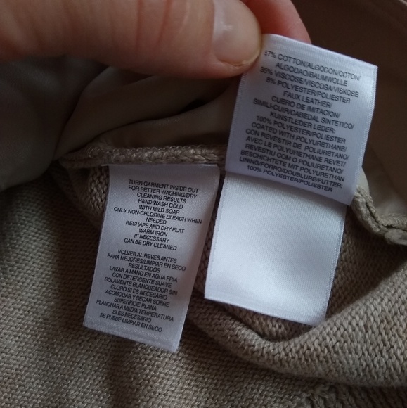 JONES NEW YORK tan faux leather knit Jacket - Picture 7 of 8